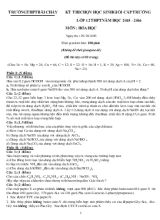 Kỳ thi chọn học sinh giỏi cấp trường lớp 12 THPT năm học 2015  2016 môn  Hóa học